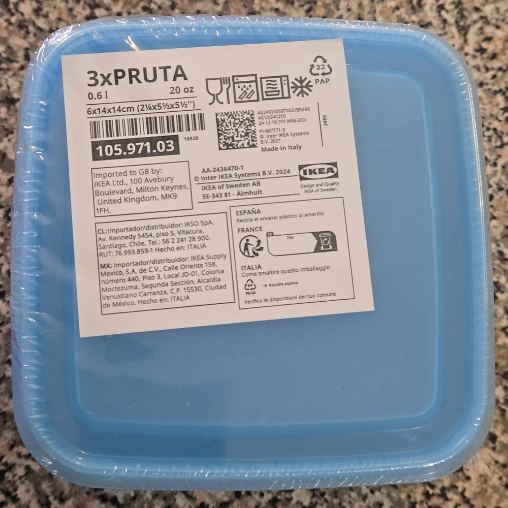 IKEA PRUTA Plastic Food Storage Set - Blue & Purple